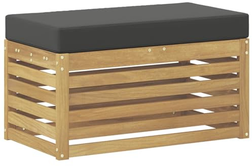 vidaXL Outdoor Hocker Bank Weiß 80 x 43 x 45 cm Massivholz Akazie, Moderner Garten Lounge, Bequeme Sitzbank für die Terrasse, modulare Sofa-Anordnung, perfekte Sommerentspannung