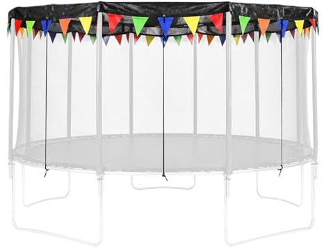 Trampolin Abdeckung 305 366 400 427 430 cm Trampolin Sonnenschutz Rund Mit Wimpelkette Und Kordel, Trampolinzubehör