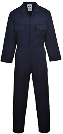 Portwest Euro Work Boilersuit Coverall Overall Protective Safety Work Suit One Piece - Blue - X-Large Regular