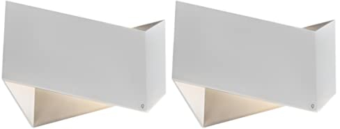 Qazqa - Modern 2-flammiger Set Design Wandlampen weiß - Fold I Wohnzimmer I Schlafzimmer - Aluminium Dreieck - LED geeignet G9