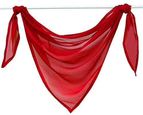Joyswahl Querbehang Voile Triangle Schals Emma Deko Transparente Gardinen LxB 200x100cm Rot, 1er Pack