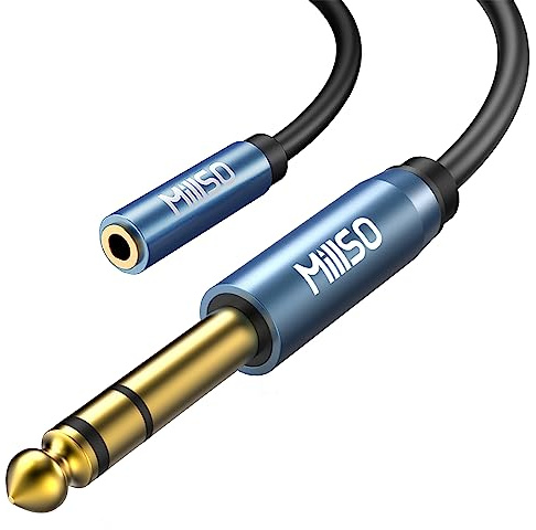 MillSO 1/4 to 3.5mm Headphone Adapter TRS 6.35mm 1/4 Male to 3.5mm 1/8 Female Stereo Jack Audio Adapter for Amplifiers, Guitar, Keyboard Piano, Home Theater, Mixing Console, Headphones - 12inch/30CM