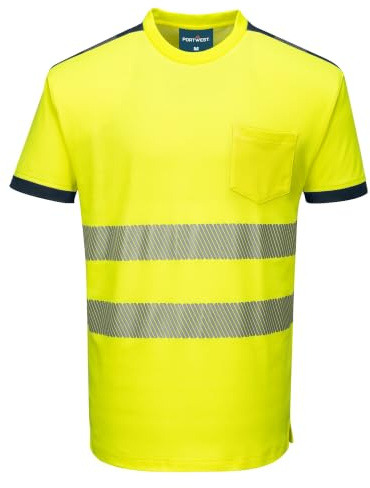 Portwest T181 Warnschutz T-Shirt Aus Baumwolle Atmungsaktiv Klasse 2