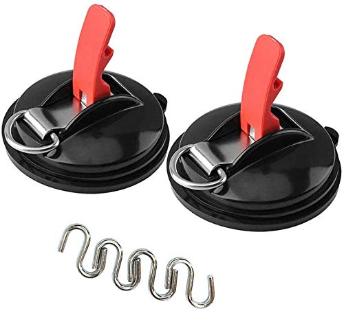 NSTART Auto Car Suction Cups Anchor,Powerful Sucker Cup Heavy Duty with Securing S Hooks Tie Down Car Mount Luggage Tarps Tents,Multifunctional Car Tensioner for Camping Car Van Truck Boat