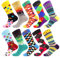 BONANGEL Calcetines Funky Navideños para Hombre, Divertidos y Coloridos de Vestir de Algodón Loco, Regalo para Hombres Papá Novio