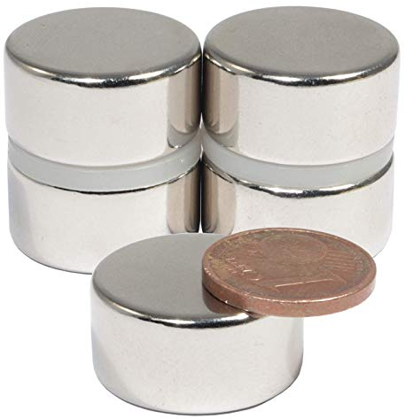 Neodym Magnet N52 Scheibe 13KG - Super Flache Magnetscheibe 20mm Durchmesser - 20x10mm Neodym Magnete Runde Scheiben [5 Stück]