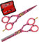 SS INSTRUMENTX Ciseaux de coiffeur professionnels zèbre rose, ensemble de Salon de coiffure amincissant