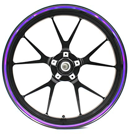 Adesivi per cerchioni, larghezza 7 mm, cromati, ologramma con strumento di montaggio da 16”, 17”, 18”, 19”, per auto e moto