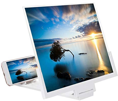 MESURE 3D Universal Bildschirmlupe,HD Bildschirm-Vergrößerungsglas,14 Smartphone-Bildschirmverstärker, for Das Lesen Und Arbeiten (Color : White, Size : 14 inches)