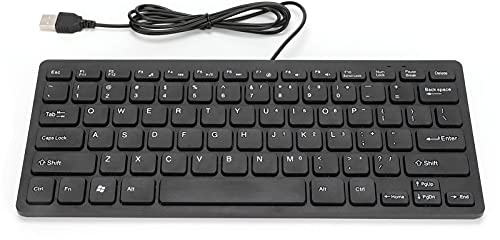 Sxhlseller Tragbare -Tastatur mit 78 Tasten, Plug-Play-USB-Low Noise wasserdichte Gaming-Tastatur, Geeignet für Home Office Desktop-Computer Laptop(Schwarz)