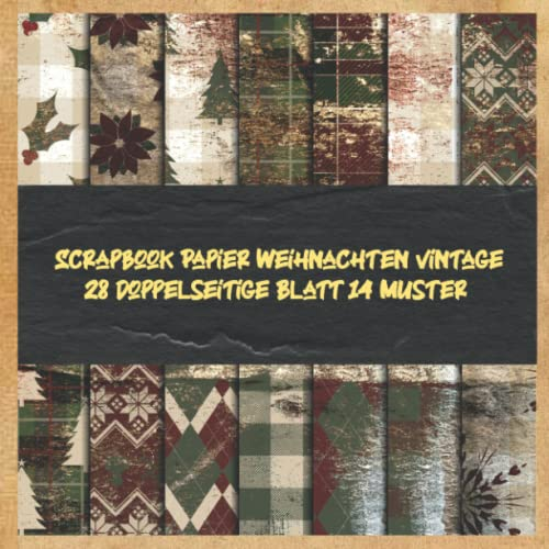 Scrapbook Papier Weihnachten vintage 28 doppelseitige Blatt 14 Muster
