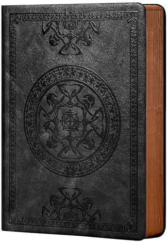 CAGIE Liniertes Tagebuch für Herren, weicher Einband, Leder-Tagebücher zum Schreiben, 180 flach liegend, Vintage-Herren-Tagebuch, persönliches Tagebuch, 14 x 21 cm, Schwarz