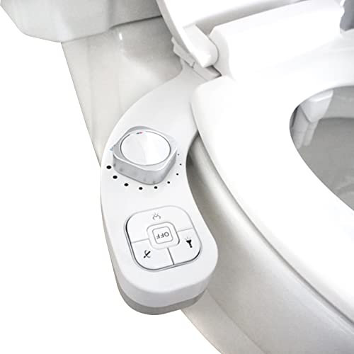 Bidet Aufsatz, Bidet Einsatz für Toilette, Nicht Elektrisch Bidet Toilettenaufsatz mit Einziehbare Selbstreinigende Doppeldüsen, Posterior & Feminine Wash, WC Dusche,Taharet (weiß)
