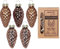 Christbaumschmuck Zapfen Glas 4.5cm x 12 Stück in Kartonbox Weihnachtskugeln beige Elegant Lounge, Gräulich,Gold,braun