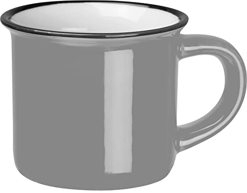 noTrash2003 4er Set Espressotassen im Retro Look Vintage Style aus Keramik mit 60 mL Nostalgielook (Grau (4))