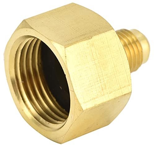 R134A-Messing-Adapteranschluss, R134A-Messing-Kältemitteltank-Adapter, R32-Anschlussadapter, W21 auf 1/4SAE Klimaanlagen-Kältemitteladapter, Passend für AC-Kältemittelsystem