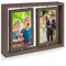 ZEEYUAN Modernes Bilderrahmen 13x18 Holzoptik Drehbarer Fotorahmen für Hochformat 4 Bilder zum Verschenken