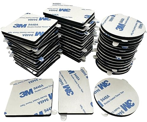 9448A Double Sided Foam Adhesive Pads Mixed Sizes, Black, 45 Pack, 3mm Thick - Sticky Mounting Squares for Wall, Plastic, Metal & Glass - Heavy Duty Fixers for Home, Office, DIY + IPA & Promoter Wipes