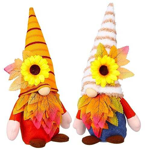 HOMSFOU 2 STK Festival-plüschpuppenverzierung Thanksgiving-plüsch- Herbstplüschzwerg Thanksgiving-GNOME-Puppe Erntefest-zwergpuppe Herbstzwerge Plüschdekor Füllwatte Nordisch Belohnung