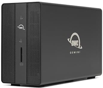 OWC Gemini - Thunderbolt Dock und Dual-Bay RAID externes Speichergehäuse für 2,5 Zoll oder 3,5 Zoll SATA oder U.2 Laufwerke