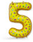 FUNXGO® Folienballon Zahl 5 dount - Riesen-Ballonzahl - Verstärktes Material- fliegt mit Helium - 5 Geburtstag Luftballon - Deko zum Geburtstage, Party, Hochzeiten - Ballon 5 dount