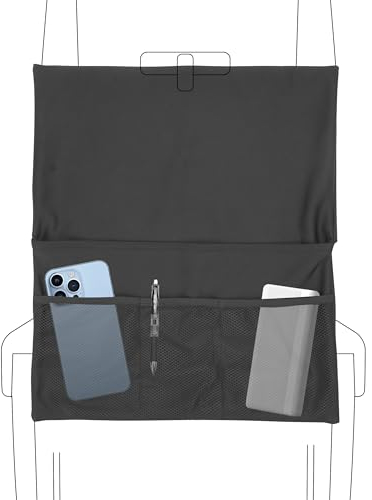 Adorila Airline Tray Table Cover with Pockets, Airline Pouches Seat Back Organizer for Personal Items, Flying Sanitary Travel Accessories (Black)