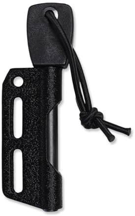 Soporte universal de acero para cuchillos Kydex, para exteriores, supervivencia, Bushcraft, equipo de emergencia, resistente al agua, iniciador de fuego de magnesio (negro)