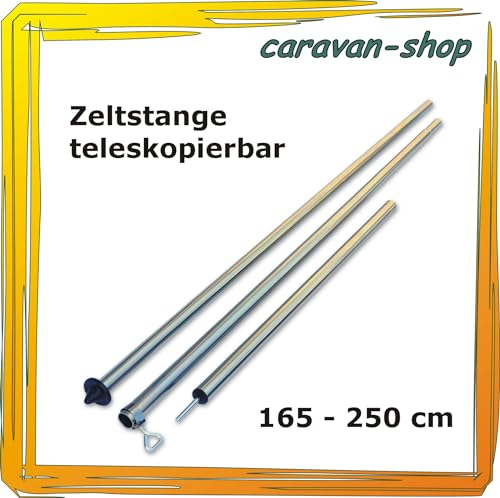 Zeltstange 165-250 cm Teleskop Aufstellstange für Zelt Vordach Tarp Vorzelt Camping