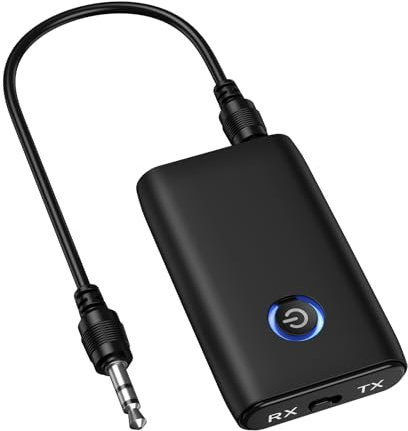 Ankilo Bluetooth 5.3 Receiver, 2 in 1 Wireless Aux Bluetooth Adapter for TV, Audio Adapter 3.5mm, Portable for Headphones PC Car Speakers Home Stereo