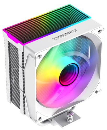 GameMax Sigma 550 CPU Cooler 220W TDP 5 x 6 mm Copper Heatpipes & Aluminium Heat Sink CPU Air Cooler, 120 mm ARGB PWM Infinity Fan For Intel LGA1700 / 115X / 1200 & AMD AM4 / AM5 | Bianco
