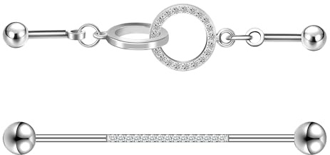 AoedeJ 16G Helix Piercing Chain Jewellery - Industrial Bar Piercing for Women (Style 4)