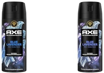 Axe Premium Bodyspray Blue Lavender Deo ohne Aluminiumsalze für 72H Frische 150 ml (Packung mit 2)