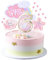 Kawailay 6 Geburtstag Tortendeko Mädchen 6th Geburtstag Kuchendeko Happy Birthday Regenbogen Cake Topper Wolken Sterne Kuchen Deckel für Mädchen Geburtstag - Rosa