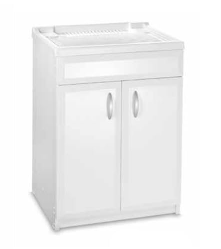 Liberoshopping Mobile lavatoio con 2 ante in Pvc con vasca in resina Bianco (60x60 cm)