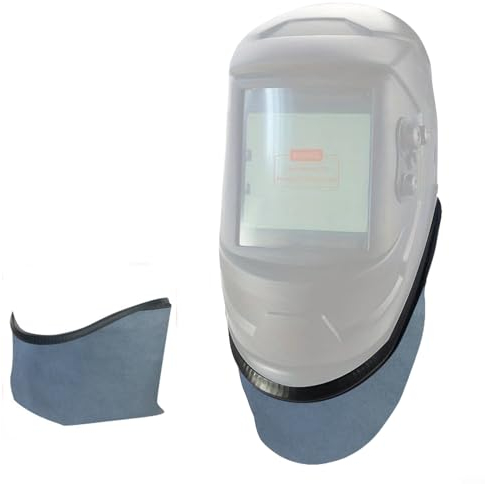 Helm-Lätzchen, umlaufendes Schweißhelm-Lätzchen, Anti-Verbrühungs-Spritzschal, abnehmbares Schweißlätzchen, Lätzchen für WIG, MIG, ARC, Schweißmaske, Haubenhelm (nur Lätzchen) (Lederschal)