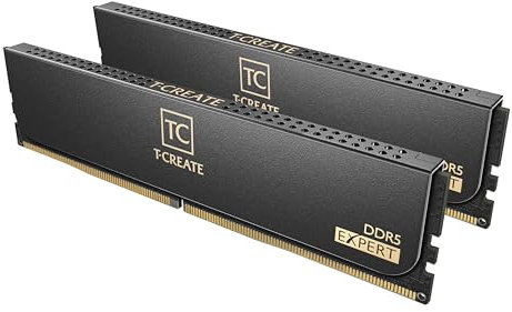 TEAMGROUP T-Create Expert CTCED532G6000HC38GDC01 Lot de 2 barrettes de mémoire RAM DDR5 10 L 6000 MHz (PC5-48000) CL38-46-46-76 Intel XMP 3.0 et AMD Expo, noir