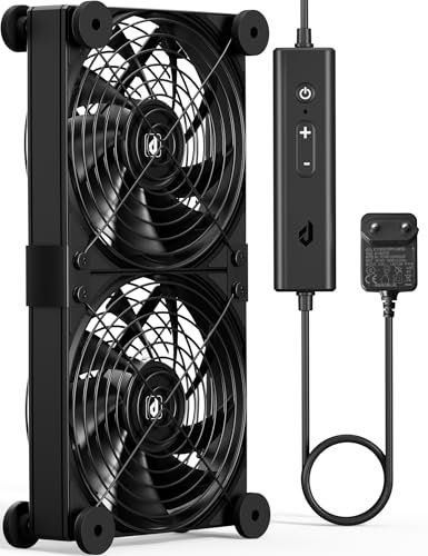 upHere gaming Ventilateur PC 120mm,120 x 25mm Ventilateur PC 220V Ultra Silencieux,AC Ventilateur 12V Double Roller Ball,avec Contrôleur de Vitesse,Cinq Réglable,pour PC/TV Box,U3DC2(2 pièces)