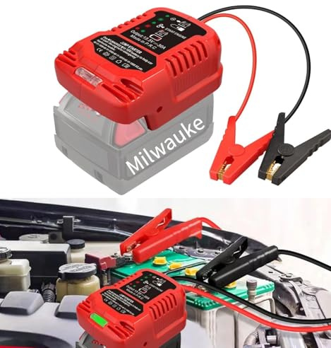 Auto Starthilfe Powerbank Adapter für Milwaukee18V M18 Akku,Starthilfegeräte für Autobatterien,Jump Starter,12V Tragbarer Batterie Booster Adapter,Auto Safe Batteriestarter(Batterie nicht inbegriffen)