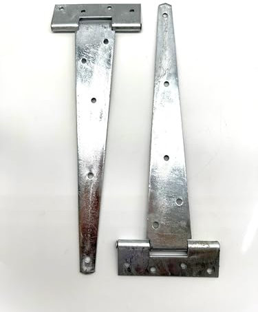 2PK Heavy Duty Galvanised Tee Hinges 12 (300mm). Strong Hot Dipped Galvanised T-Hinges for Garden Gates, Sheds and Doors. Extreme Corrosion and Weather Resistant External Hinge Pack.