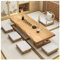 Minimalistischer Japanischer Niedriger Couchtisch Für Den Boden, Tatami-Meditationsaltartisch, Großer Esstisch Aus Holz Für Wohnzimmer Und Esszimmer(Brown-B,140x60x35cm)
