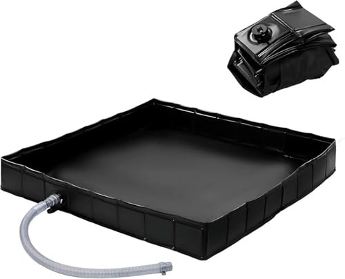 Base de Tente de Douche Pliable, 104 x 104 x 13 cm, Receveur de Douche Portable avec Drain, Utilisation avec Douche Portable, Base d'auvent pour l'intérieur et l'extérieur, Garde Les Pieds Propres et