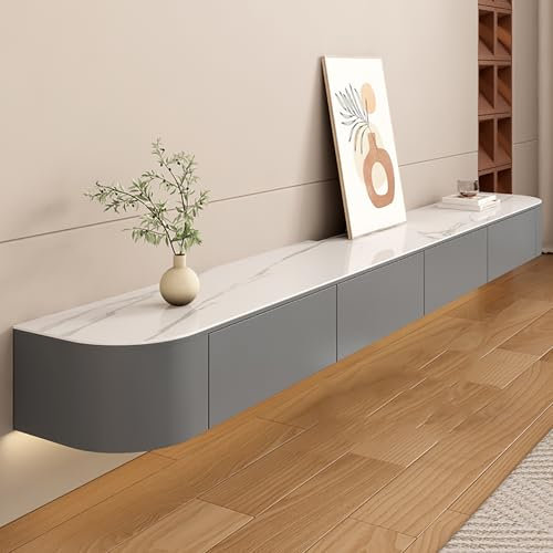 Moderne Wohnwand TV-Schrank mit Schubladen für Wohnzimmer 160 cm Holz schwebender TV-Ständer