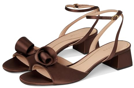 Cole Haan womens Florette Block Heel, Dk Choco Satin, 8 UK