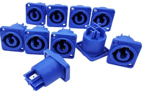 Kznifmk 10 Stück NAC3MPA-1 NAC3MPB-1 Lautsprechersteckdose, Leistung Blau, 20 A, Bühnenbeleuchtung, Audio-Stecker, 3-polig, Eingang