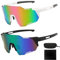 Schnelle Brille, 2 Stück Sport Sonnenbrille, Polarisiert Fahrradbrille Herren Damen, Winddicht UV 400 Schutzbrille für Rennrad Radfahren Biking Laufen Enduro Outdooraktivitäten Wie