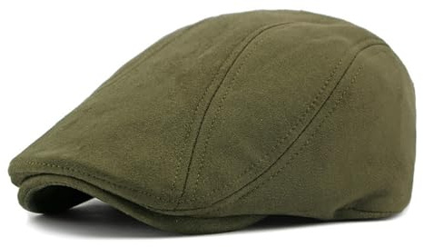 HIQIU Optik-Wildleder Schiebermütze Herren Barett Cap - Vintage Schirmmütze Herren Flat Cap Damen Freizeit Newsboy Cap Baskenmütze