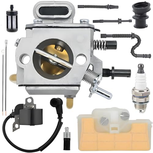 Qiuwanzia Kit carburateur MS290 pour STIHL MS310 MS390 029 039 tronçonneuse pour Walbro HD-18-1 HD-19 HD191 HD19B HD21. Pièces de rechange: 1127 120 0650 avec bobine d'allumage 0000 400 1300