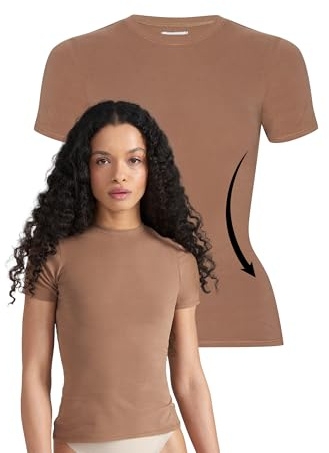 Style & Republic Damen Figurbetont Kurzarm T-Shirt aus Baumwolle– Weiches Atmungsaktiv Rundhals sportoberteil- Activewear für Damen, Gym Running Yoga- Sportstop Sommer Fitnesswear
