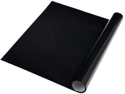 Amagogo Pellicola per Finestre in PVC Nero per Privacy E Acquario, come descritto, 60x200 Cm