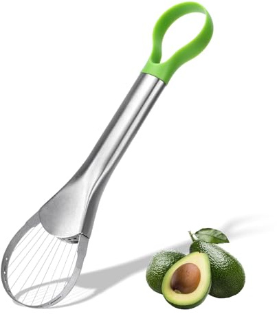 ZTTM 2-in-1 Avocado-Entkerner und Hobel aus Edelstahl für Sandwiches Salate | Avocadoschneider passend für Kiwi Obst Drache Frucht Mango Entkerner Spülmaschinenfest